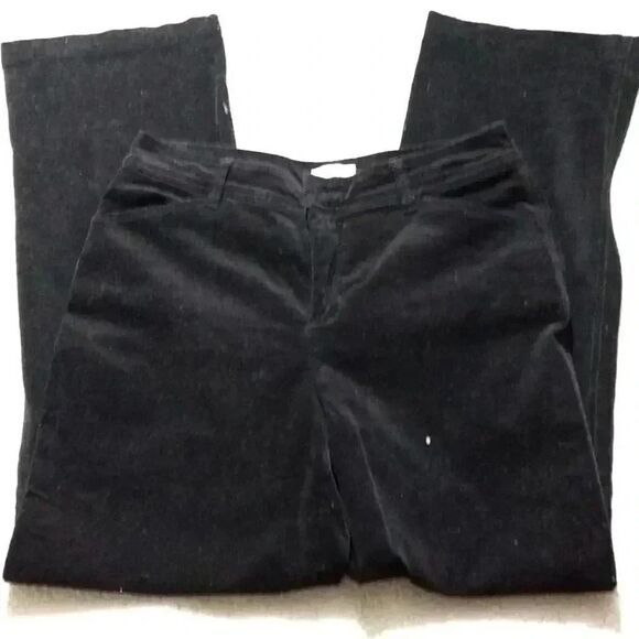 Charter club pants full length straight leg black velvet corduroy pants size 8 - Picture 2 of 7